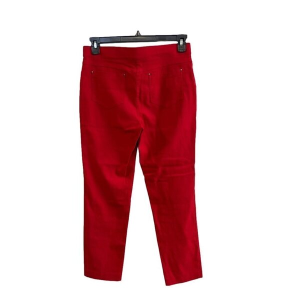 89th & Madison Red Slip On Cropped Pants.  Stretch. Size M - Picture 2 of 4